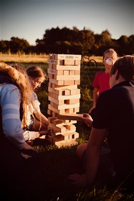 children playing outdoor garden games