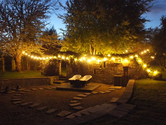 Abbey Grange outdoor baths night