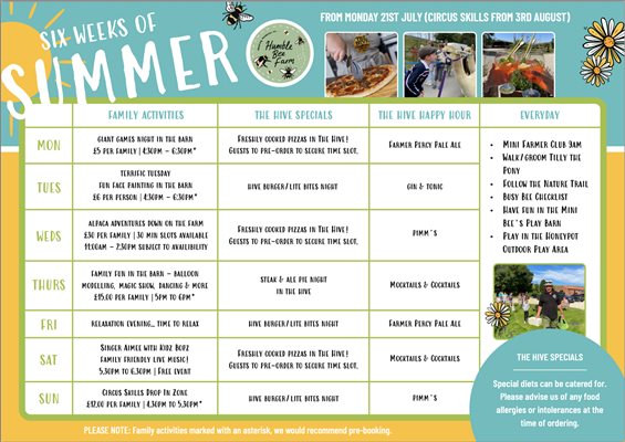 Summer events at Humble Bee Farm