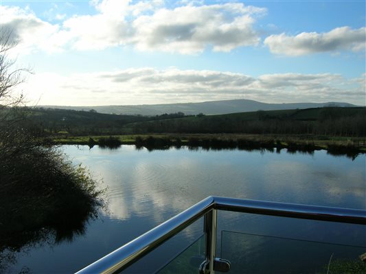 Boathouse balcony with views to Bodmin Moor