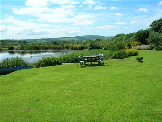 Garden views to the rolling hills of Cornwall