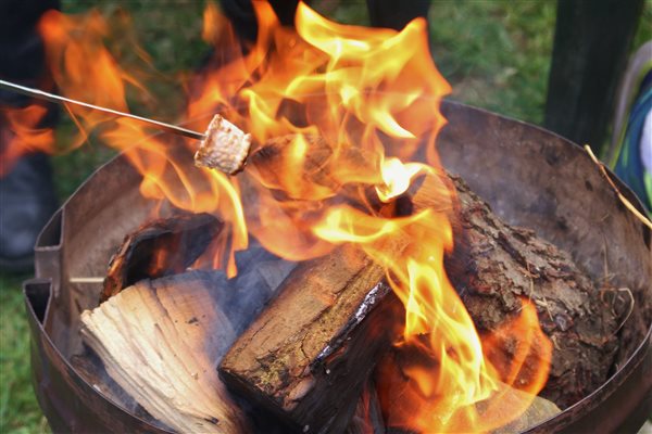 Toasted marshmallows around the campfire