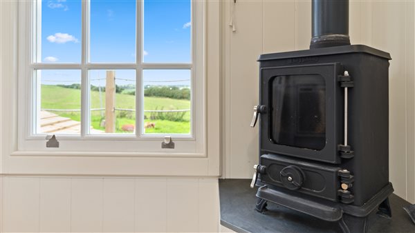 wood burner tiny house