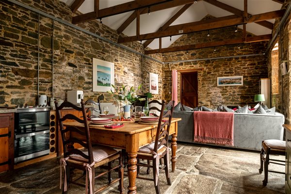 Open plan kitchen, dining room and living room