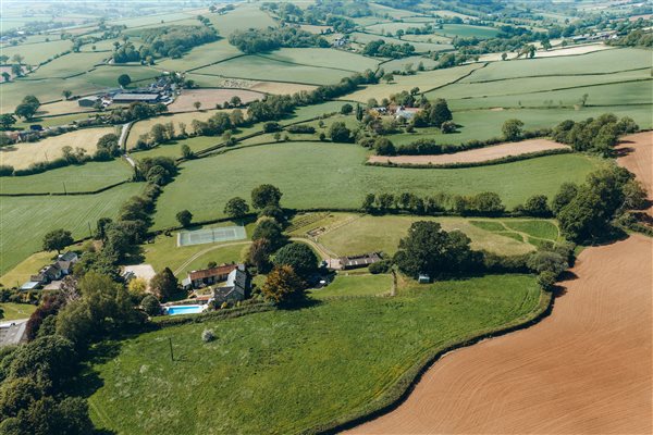 Barritshayes from the air - rolling East Devon hills