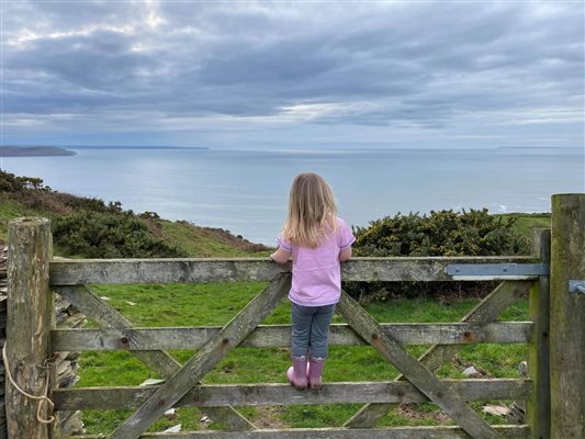 Stunning views over countryside and out to  the sea