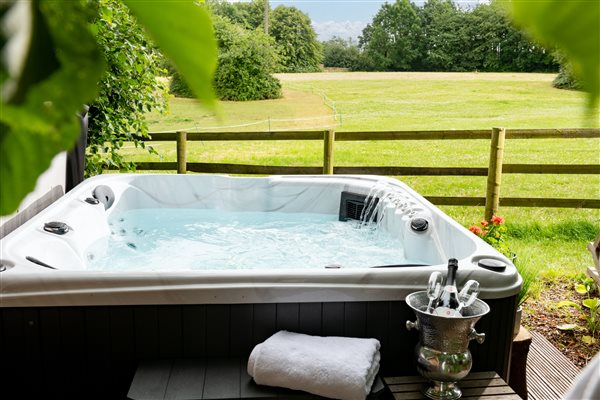 Hot Tub with view across field