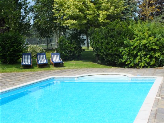 Outdoor heated swimming pool