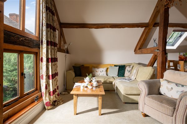Cosy and cosy living area with panoramic windows 