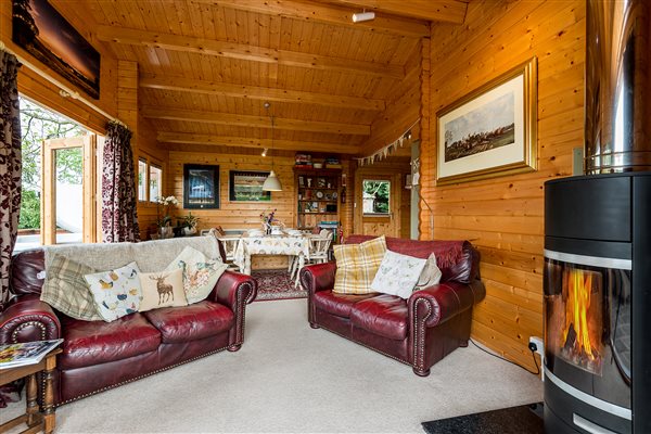 Cosy lounge with woodburner
