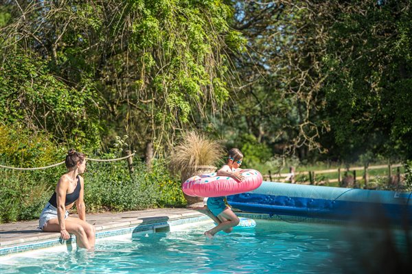 make a splash in the outdoor heated pool 