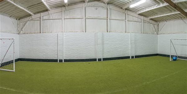 The indoor astro turf pitch!