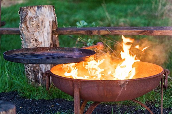 barbeque over the firepit