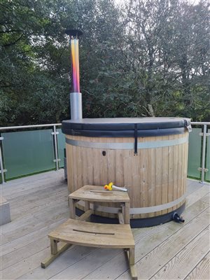 Wood fired hot tub