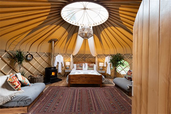 Inside Yurt at Eavestone Lake 
