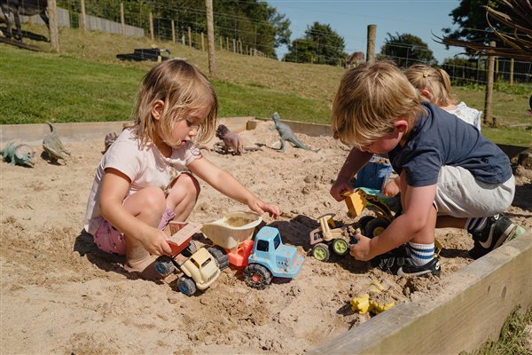 Kids outdoor play at Glynn Barton Cottages