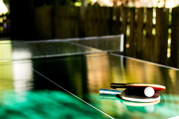 Table tennis at Glynn Barton Cottages