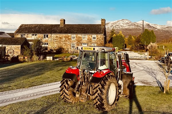 Tractor at Snowdonia Holidays Tyddyn Du Farm Eryri. Cosy cottage accommodation close to beaches, hikes, zip world and Snowdon, dog friendly, ideal for families wanting to meet cute farm animals.