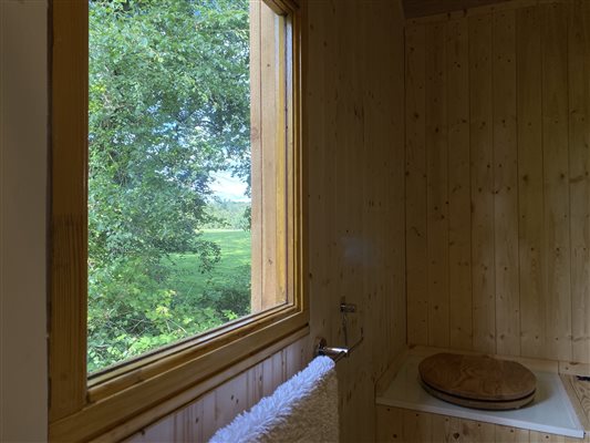 Composting toilet and woodland views