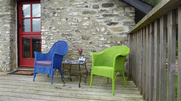 Sitting on the Balcony of Y Granar - The Granary Balcony 