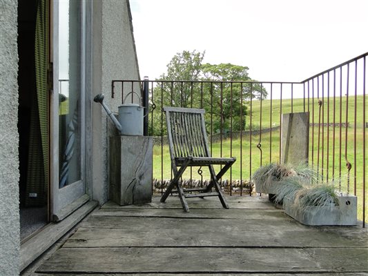Peasland suite is on the first floor and has its own balcony with views over the farm