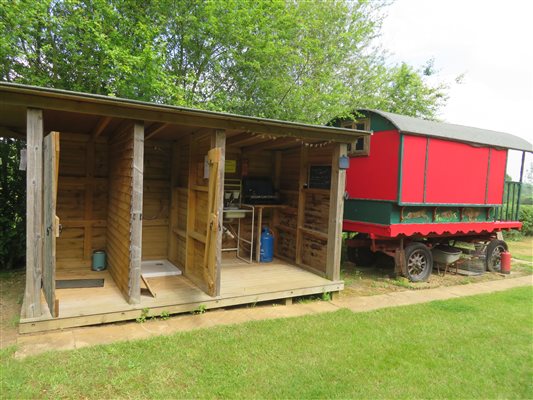 Gypsy caravan with kitchen area
