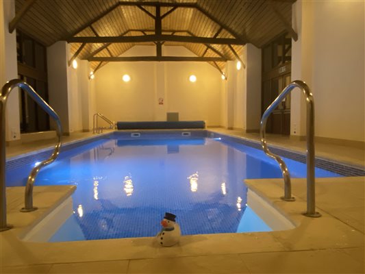 Swimming pool at night