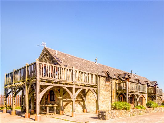 Balconies built from oak from the Clyne Estate