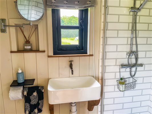 en-suite shower and toilet