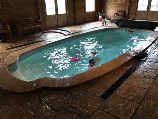 Indoor swimming pool and hot tub