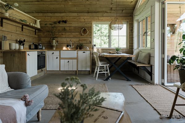 Stoats Cabin Kitchen Living Space