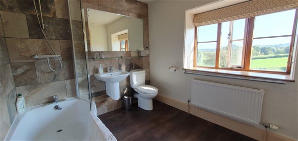 Ensuite with power shower over the bath