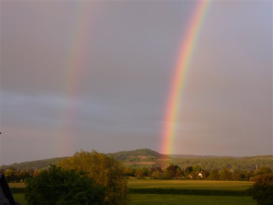 Rainbow towards Woolhope Dome