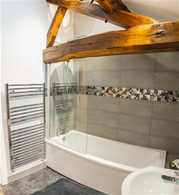 Bath and overhead shower Bath and overhead shower