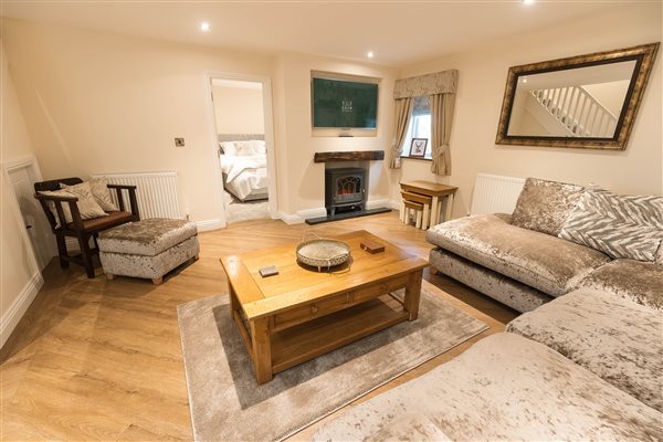 Lounge with electric log burner and TV Lounge with electric log burner and TV